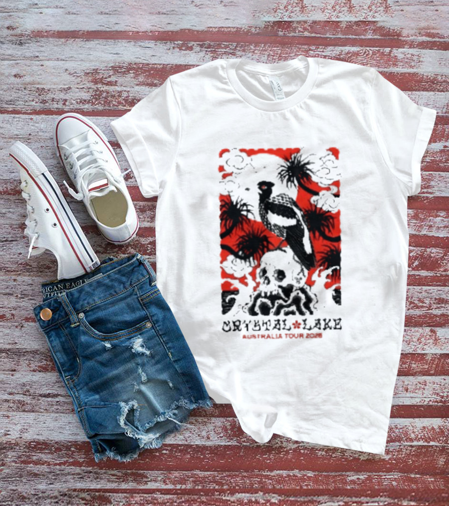 Crystal Lake Australia Tour 2026 Bird Skull Tropical T-Shirt