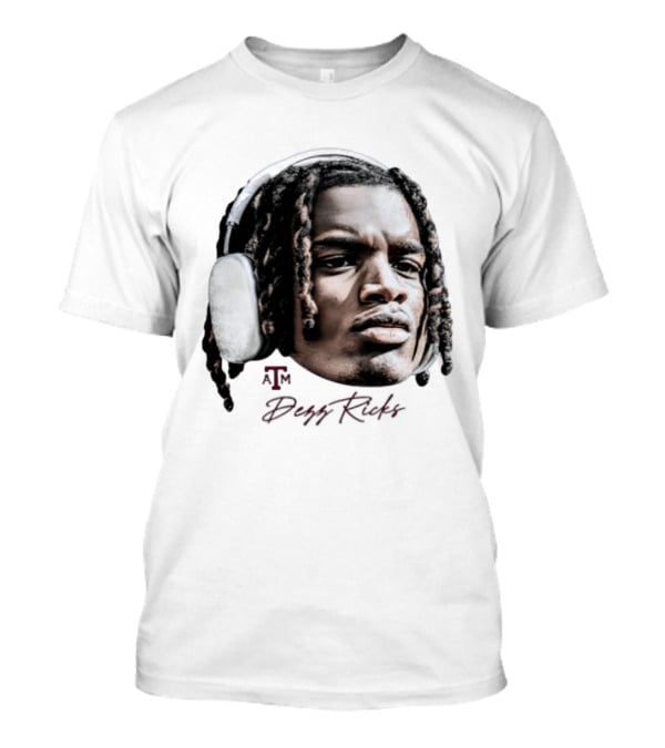 NCAA Football Texas A&M Aggies Dezz Ricks Game Face Headphones T-Shirt