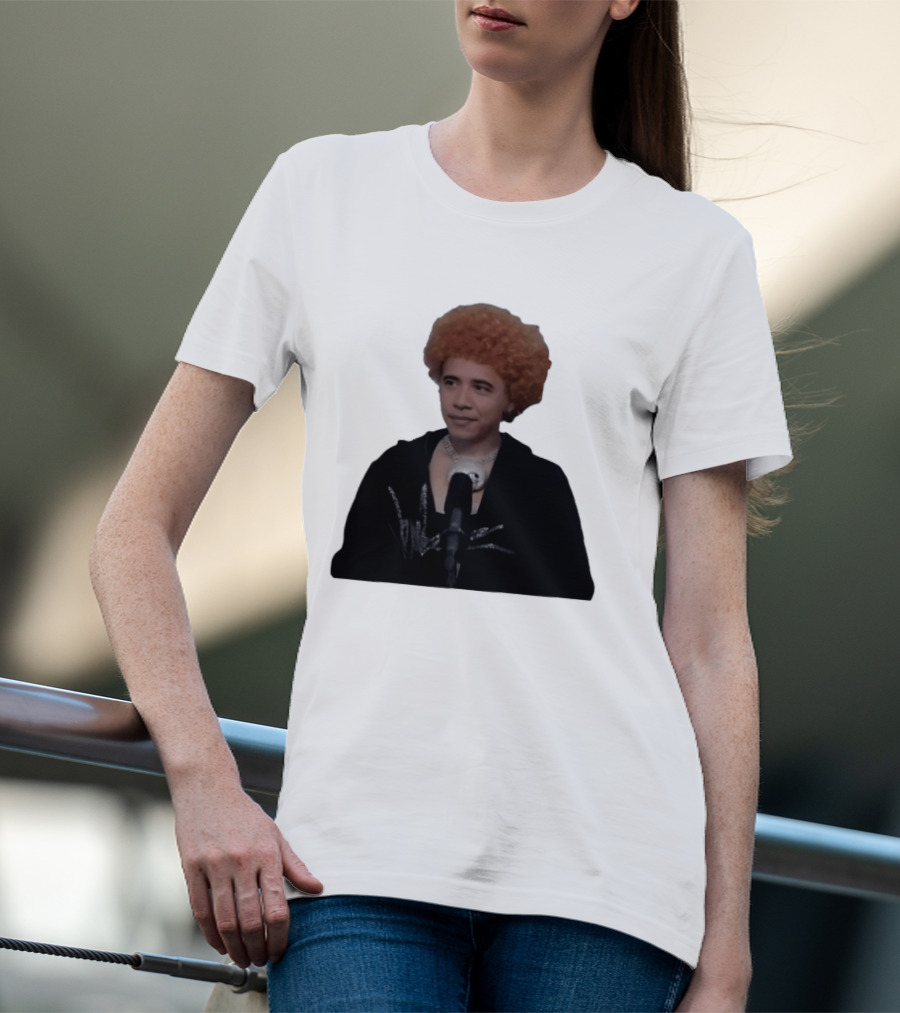 Obama Spice Meme Satirical Icon With Afro Wig T-Shirt