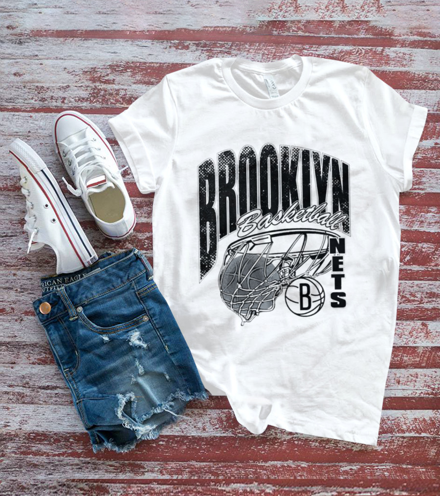 Brooklyn Basketball Nets Swish Ball Script T-Shirt