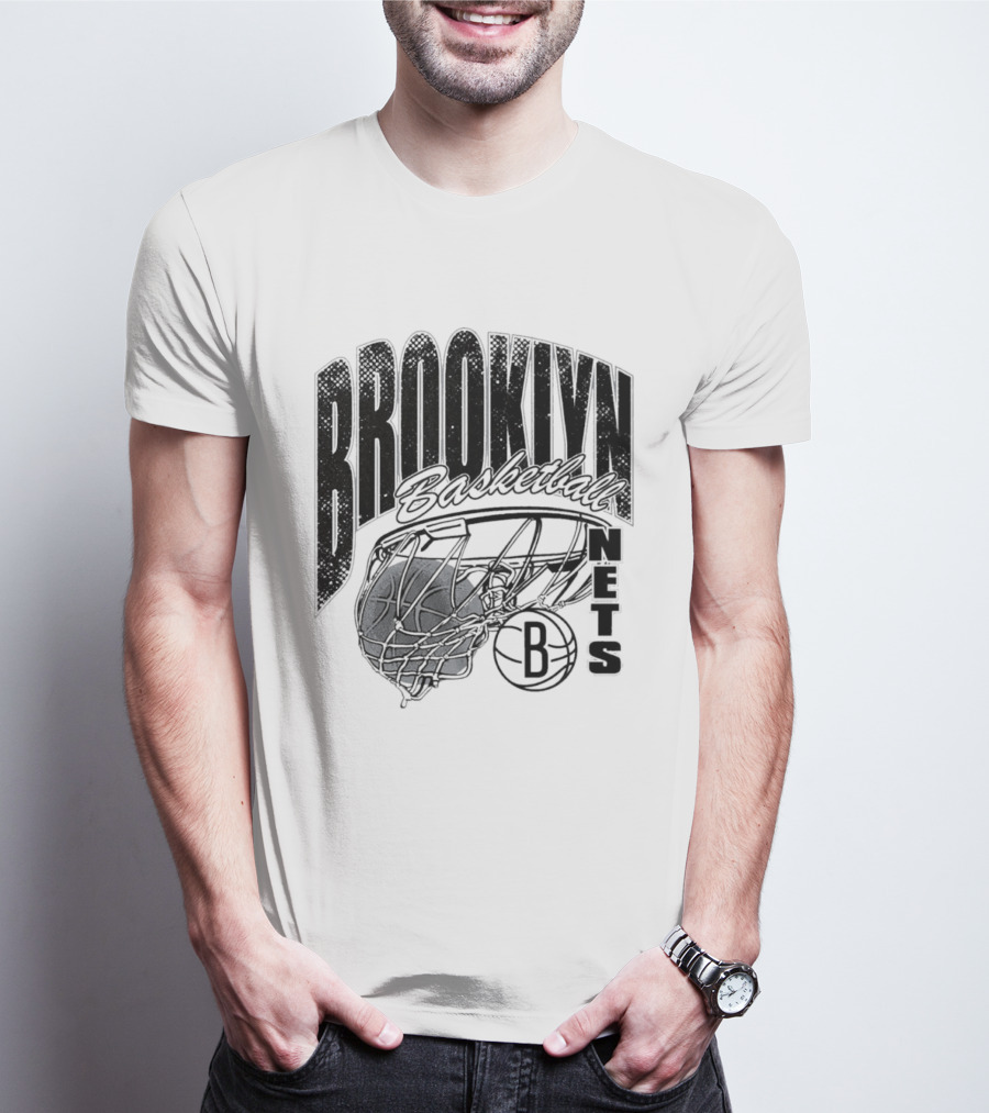 Brooklyn Basketball Nets Swish Ball Script T-Shirt