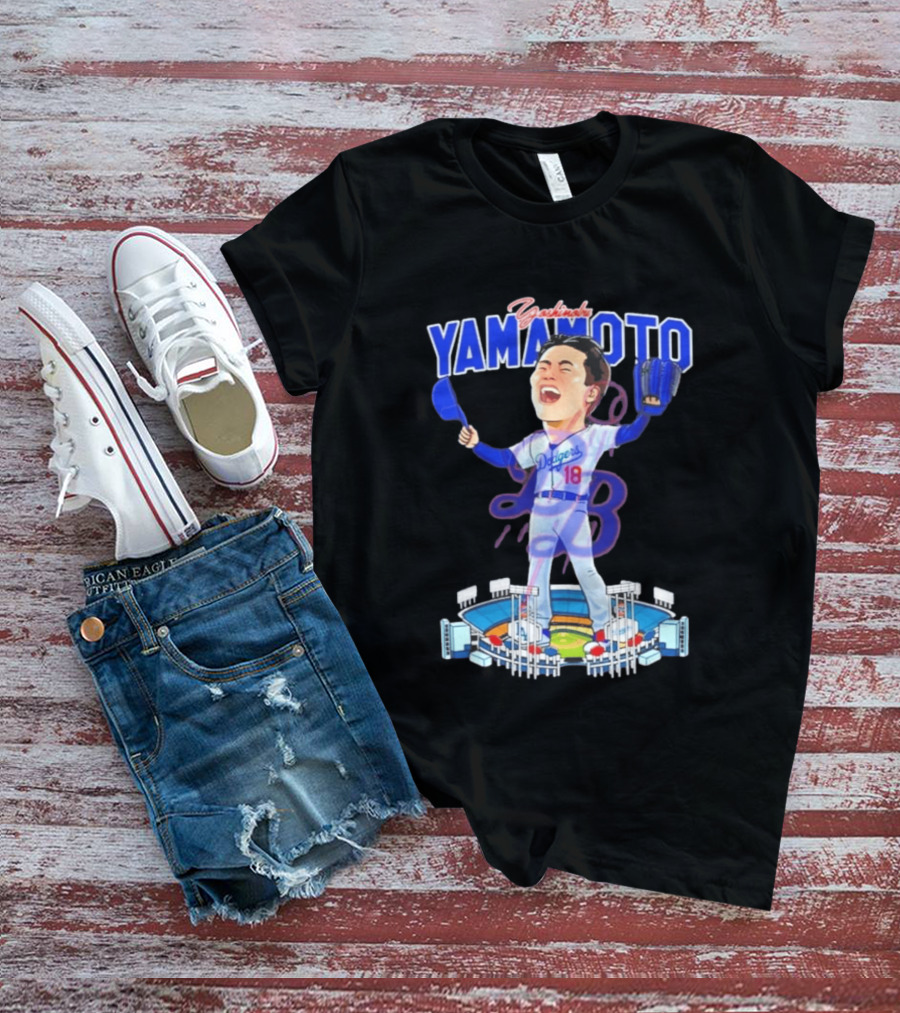 Celebrating Yamamoto Dodgers Baseball Victory T-Shirt