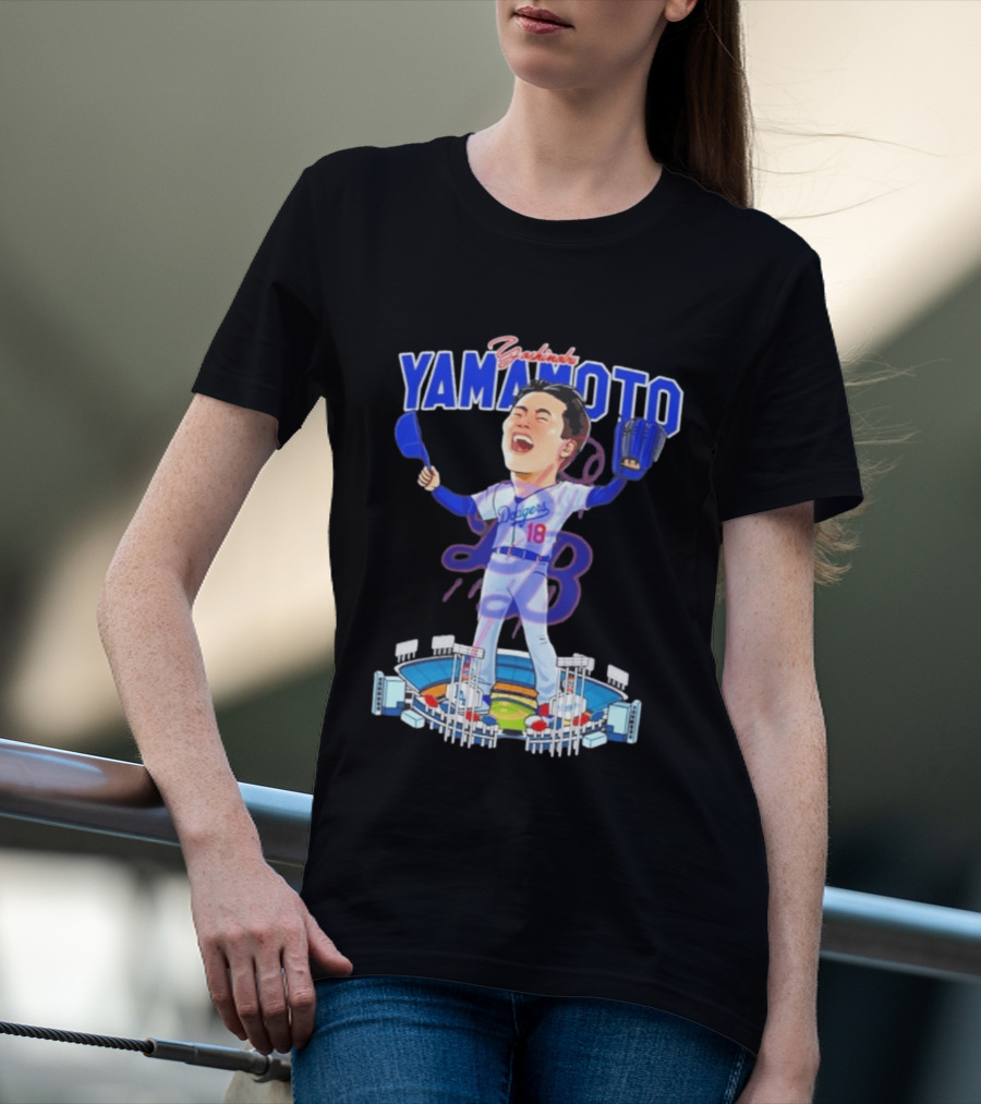 Celebrating Yamamoto Dodgers Baseball Victory T-Shirt