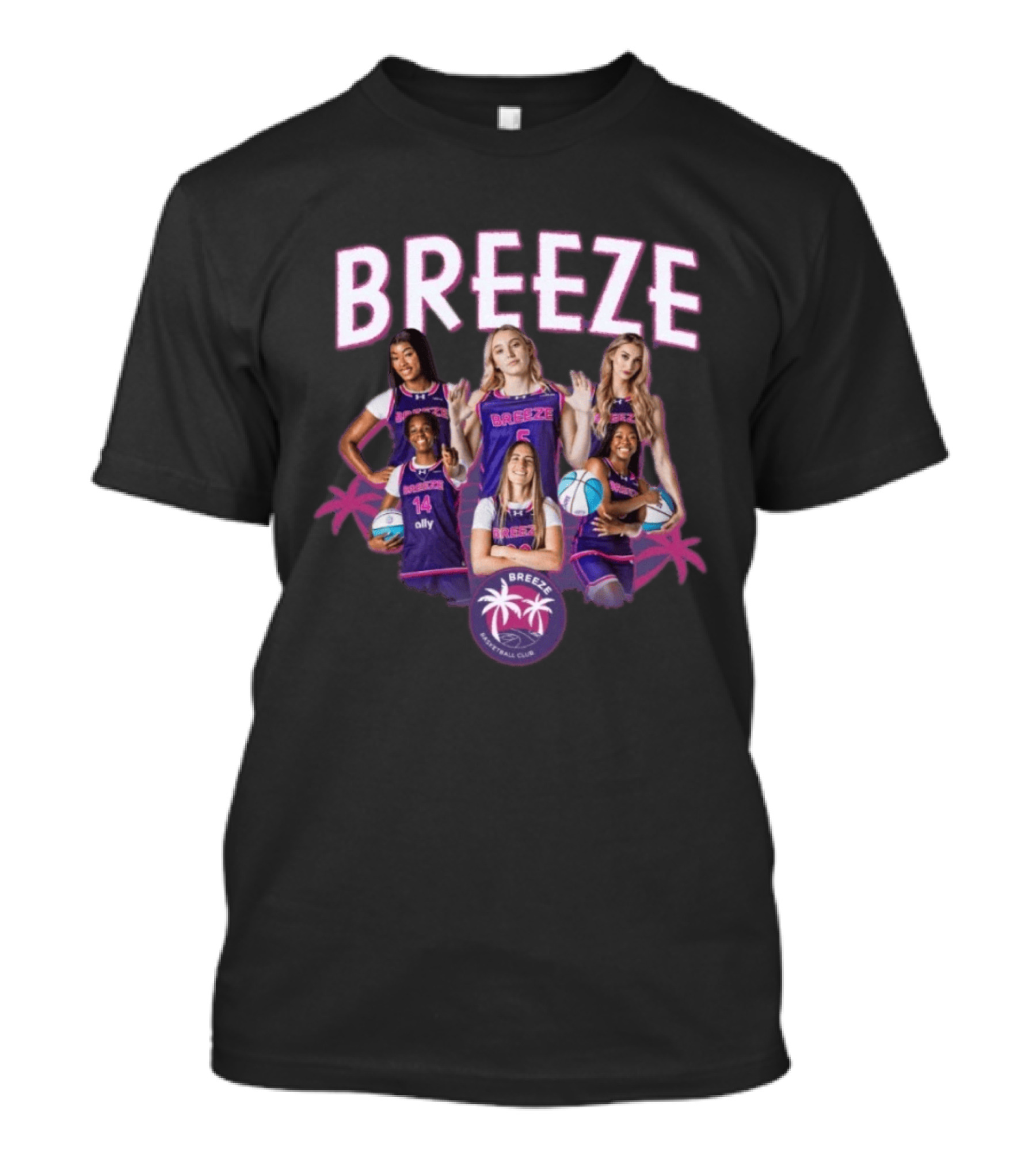 Breeze Basketball Club Team Players Palm Trees T-Shirt