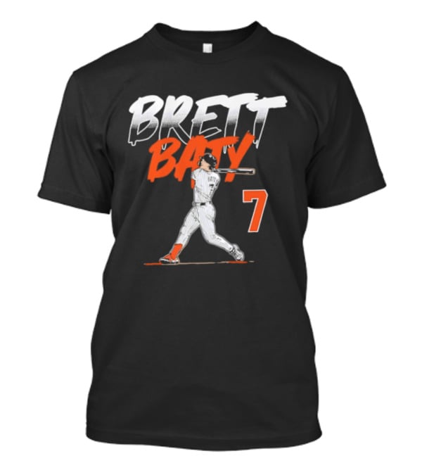 Brett Baty 7 New York Mets Slugger Swing T-Shirt