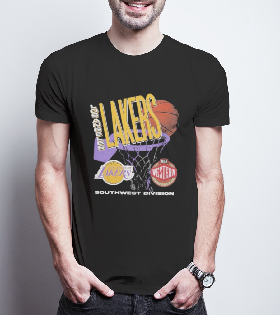 Los Angeles Lakers Southwest Division 90s Basketball Western Conference T-Shirt