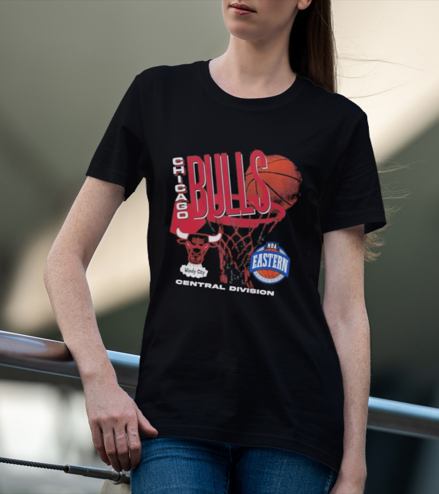 Chicago Bulls Eastern Conference Central Division Hardwood Classics 90s Basketball T-Shirt