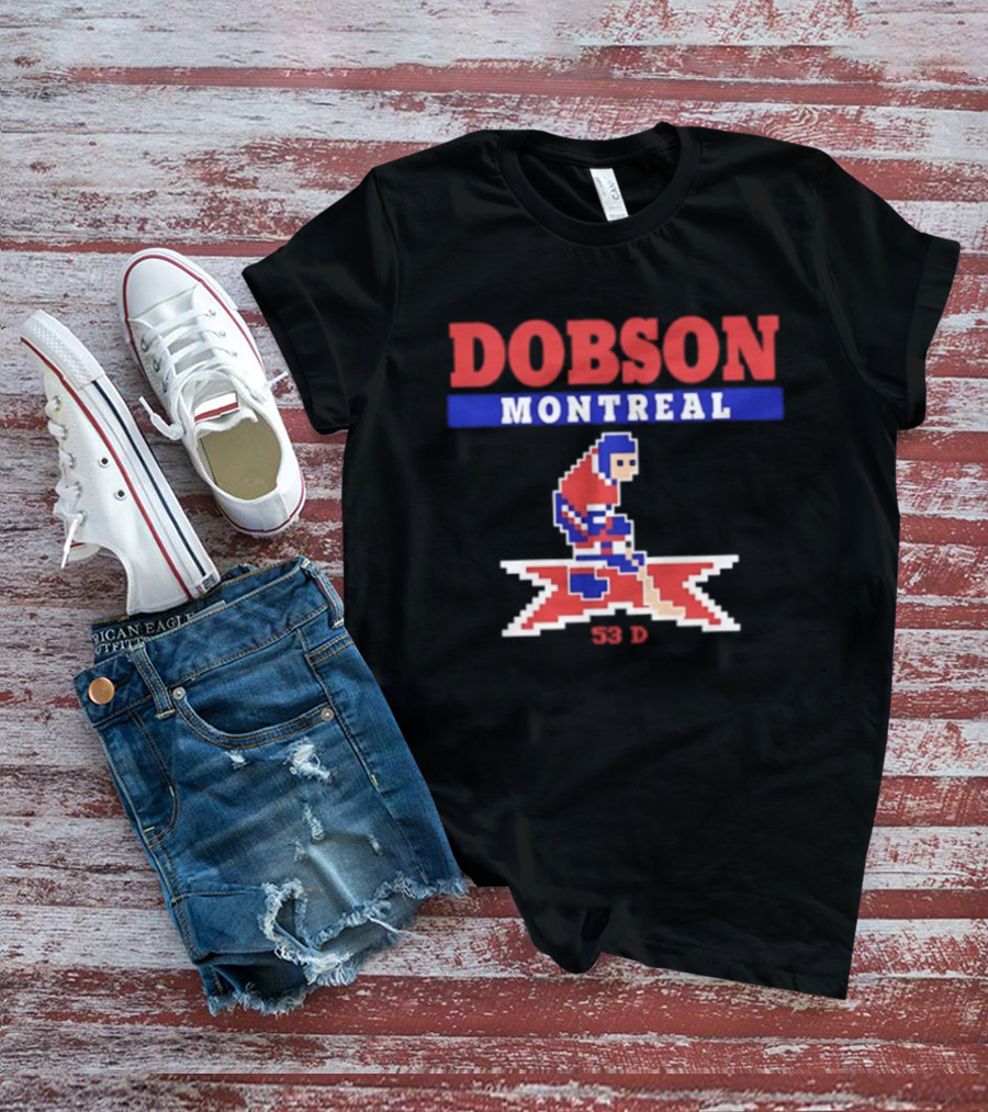 Dobson Montreal Canadiens Pixel Art Hockey 53 D T-Shirt