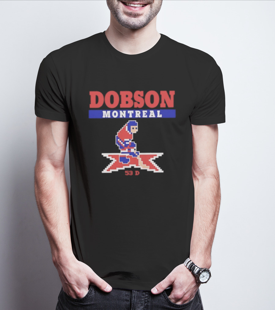 Dobson Montreal Canadiens Pixel Art Hockey 53 D T-Shirt