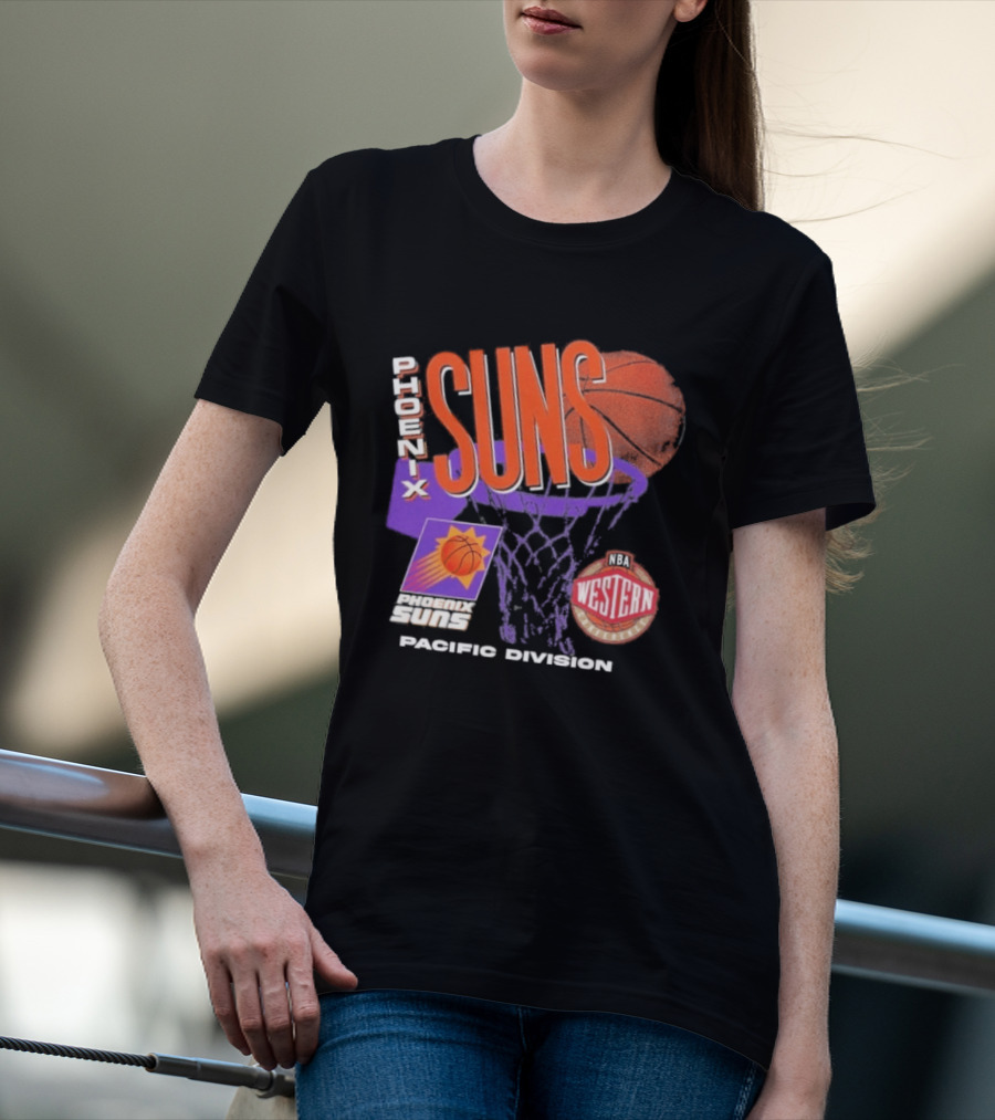 Phoenix Suns 90s Hardwood Classics Pacific Division NBA Western Conference T-Shirt