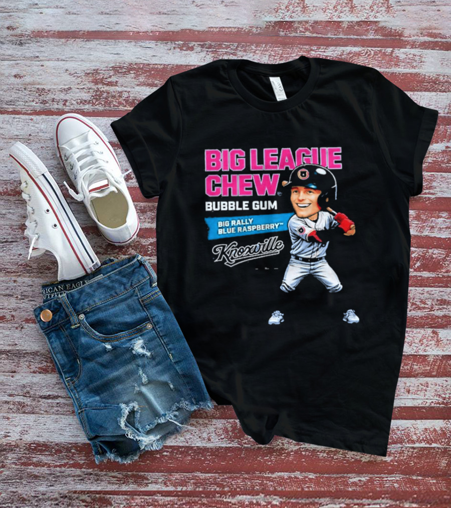 Big League Chew Bubble Gum Big Rally Blue Raspberry Knoxville Smokies T-Shirt