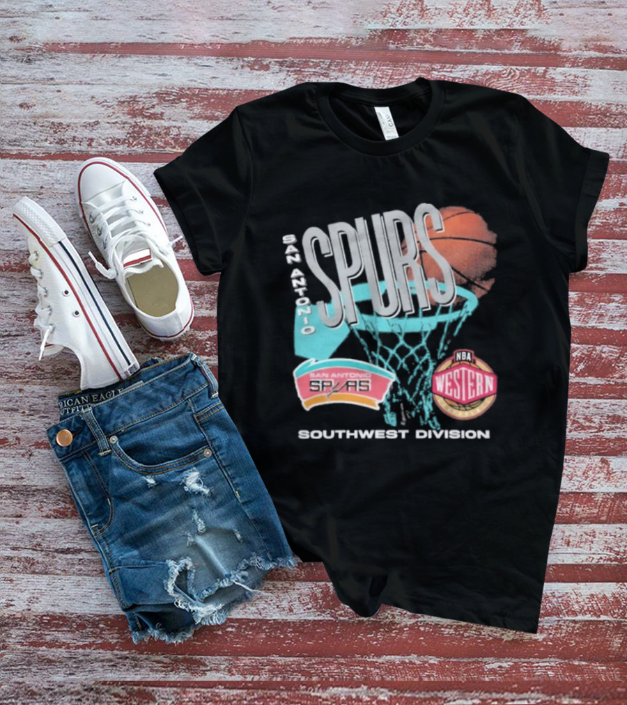 San Antonio Spurs 90s Hardwood Classics Southwest Division Western T-Shirt