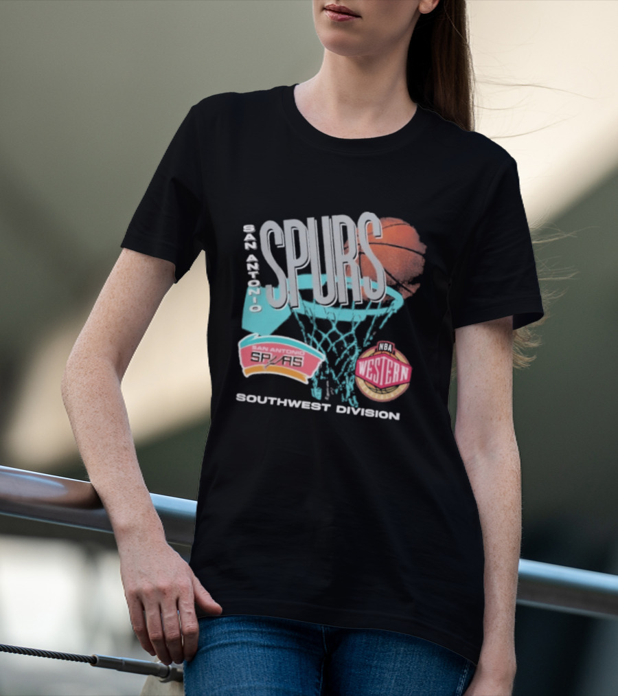 San Antonio Spurs 90s Hardwood Classics Southwest Division Western T-Shirt