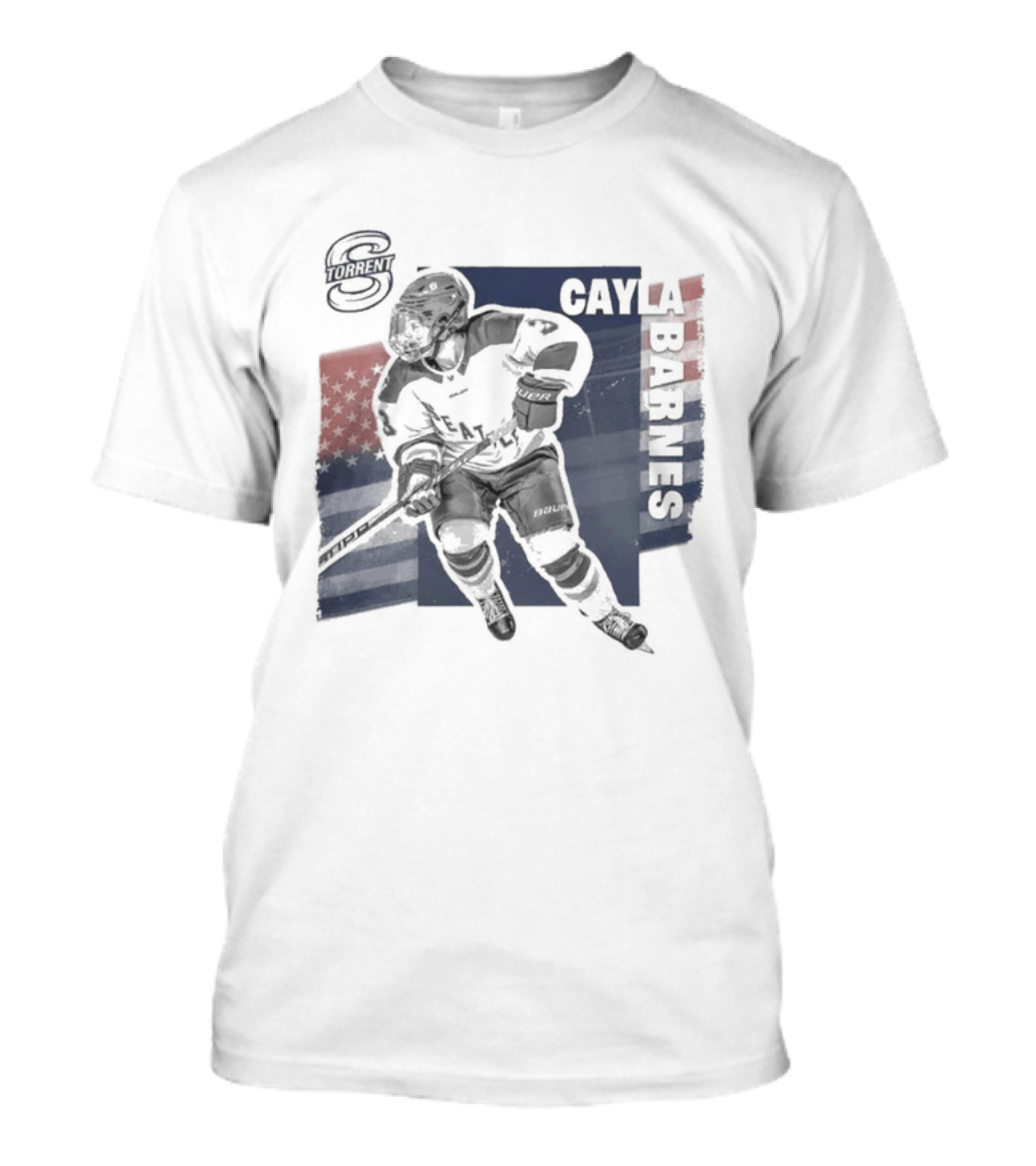 Cayla Barnes Ice Hockey Team PWHL 2026 Blue Red T-Shirt