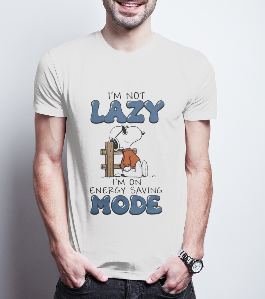I'm Not Lazy I'm On Energy Saving Mode Snoopy Woodstock T-Shirt
