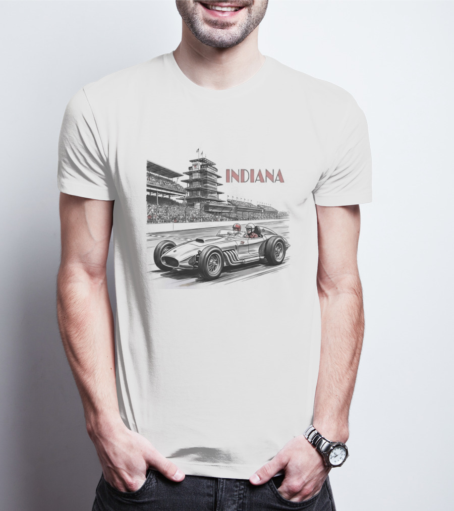 Indiana Indianapolis Motor Speedway Indy 500 Racing Car T-Shirt
