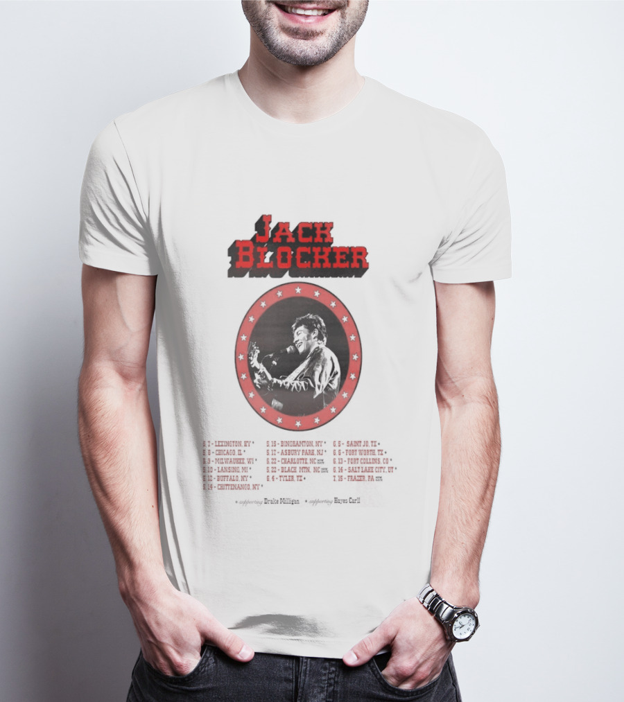 Jack Blocker 2026 Tour Live In Concert Event With Red Stars T-Shirt