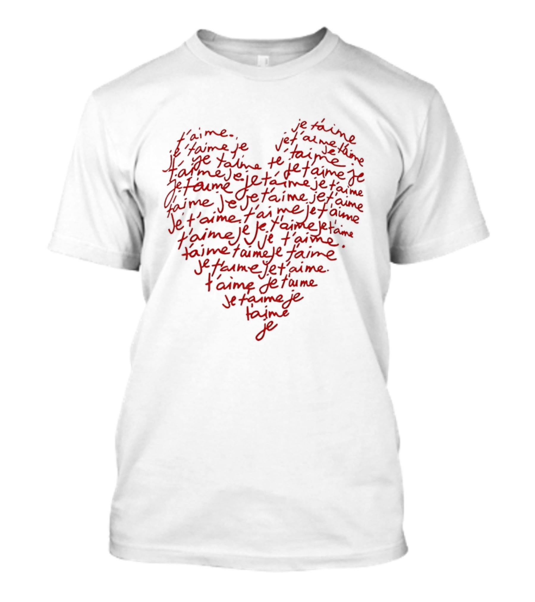 Je T'Aime Repeated Red Heart Shape T-Shirt