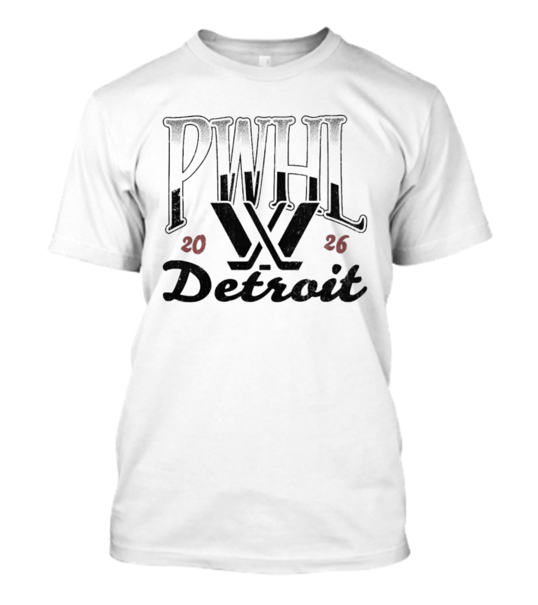 PWHL Detroit 2026 Essentials Sky High Crew T-Shirt