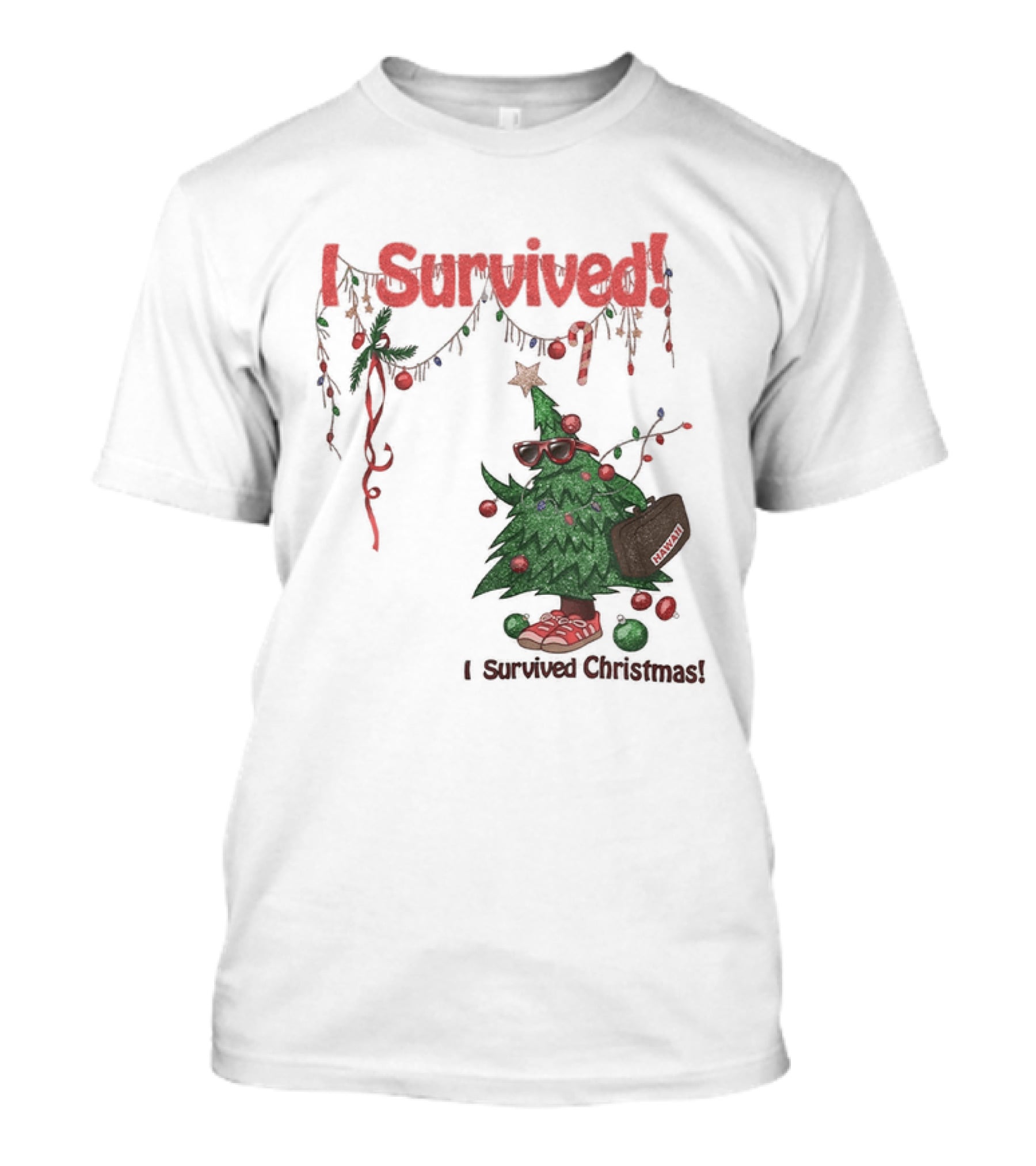 I Survived Christmas Funny Holiday Tree Celebration T-Shirt