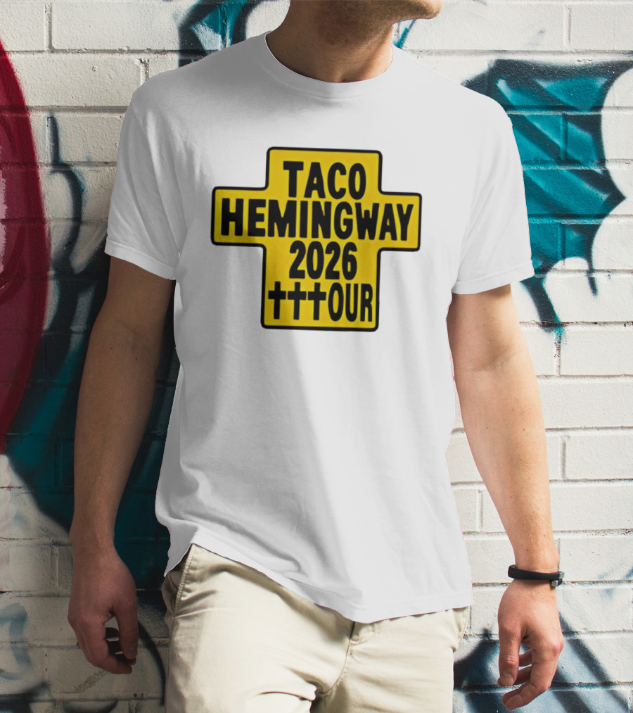 Taco Hemingway 2026 Tour Cross Symbol With Triple Crosses T-Shirt