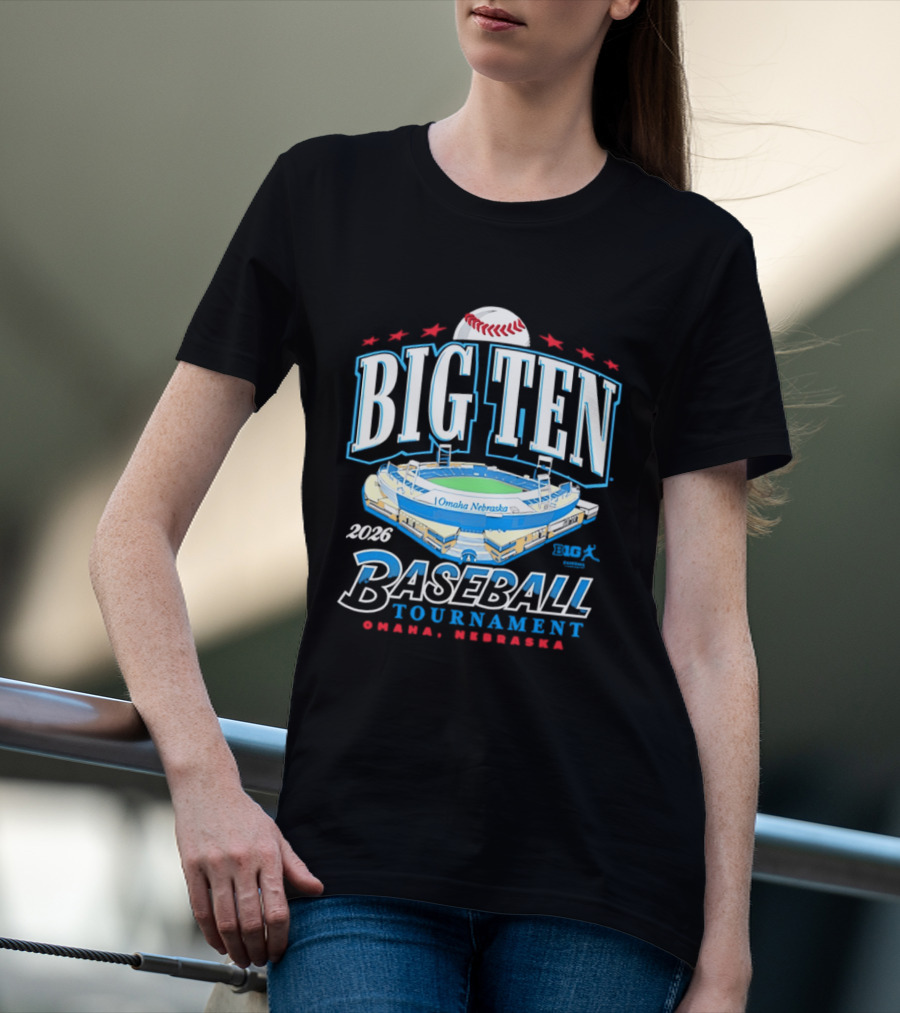 Big Ten Baseball Tournament 2026 Omaha Nebraska Stadium Event T-Shirt