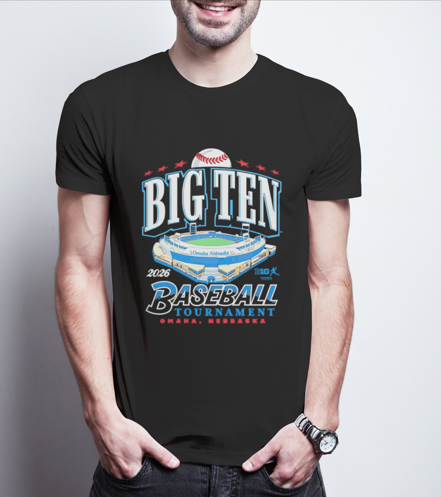 Big Ten Baseball Tournament 2026 Omaha Nebraska Stadium Event T-Shirt