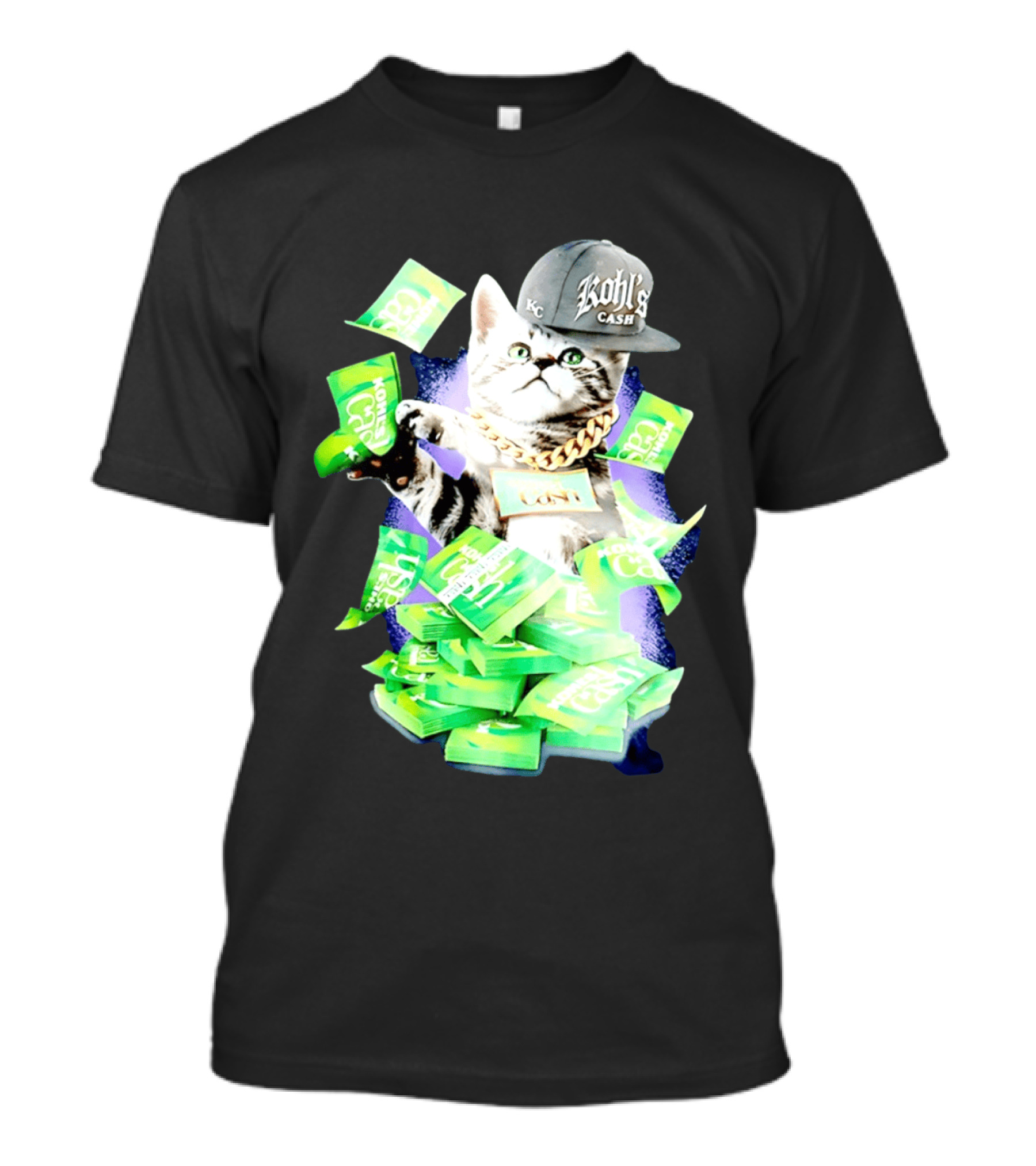 Cats Love Kohl's Cash KC Cap And Gold Chain T-Shirt