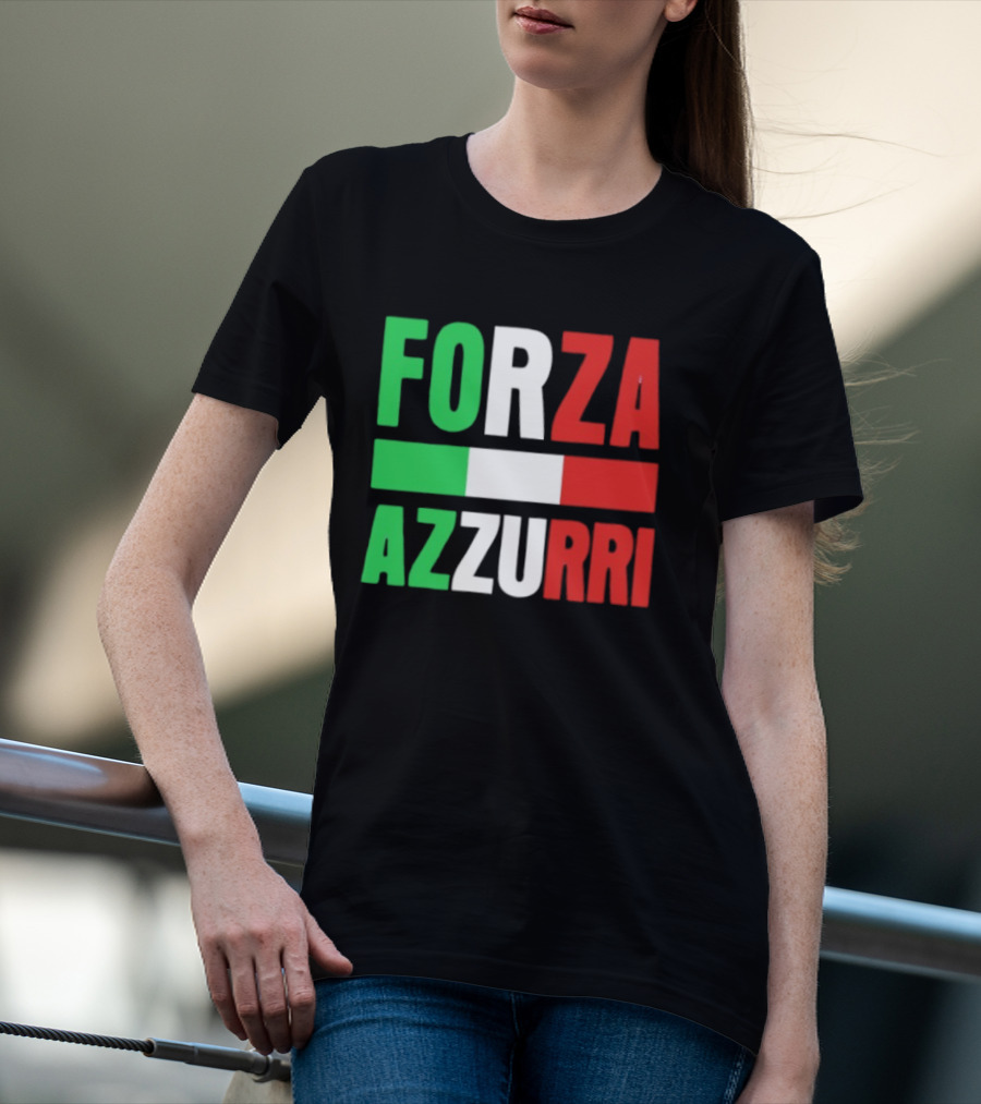 Forza Azzurri Italy Italian Flag Supporters T-Shirt