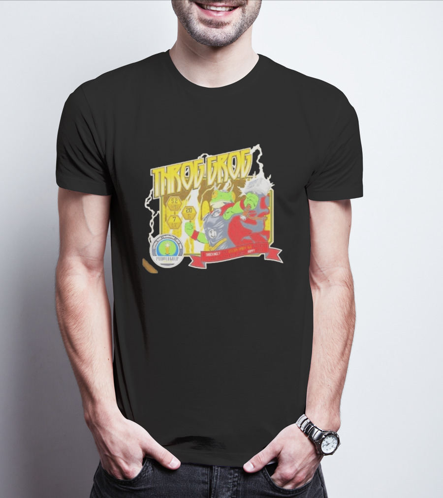 Throg Grog Puddle Gulp Superhero Frog Lightning Hammer Comic T-Shirt