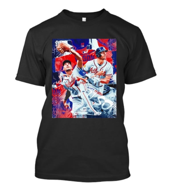 Matt Olson Atlanta Braves Baseball Action Collage T-Shirt