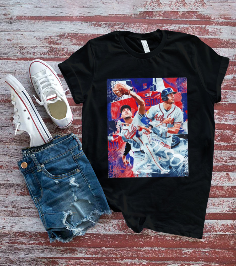 Matt Olson Atlanta Braves Baseball Action Collage T-Shirt