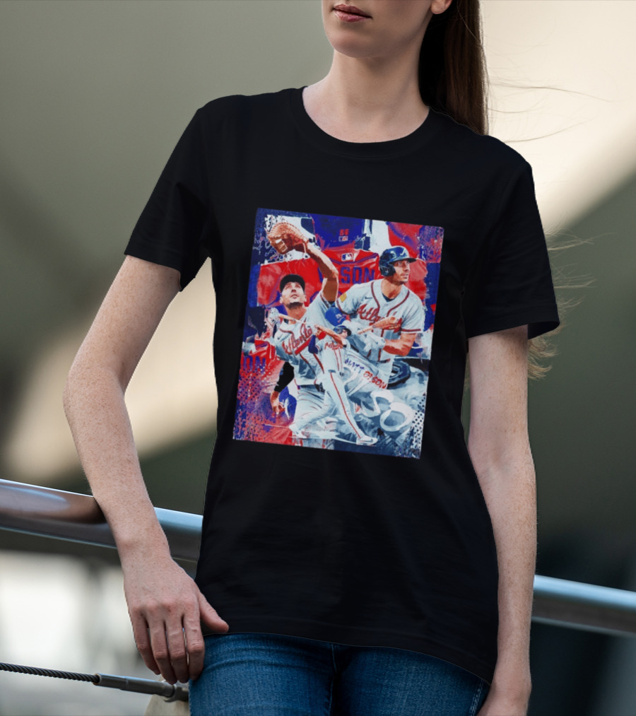 Matt Olson Atlanta Braves Baseball Action Collage T-Shirt