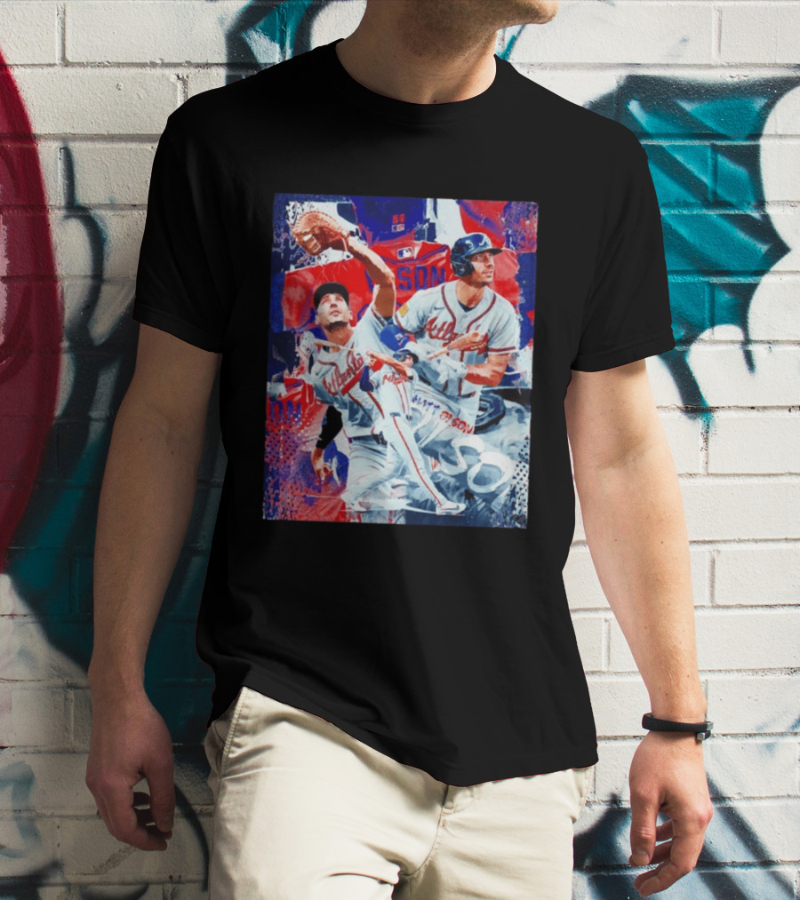 Matt Olson Atlanta Braves Baseball Action Collage T-Shirt