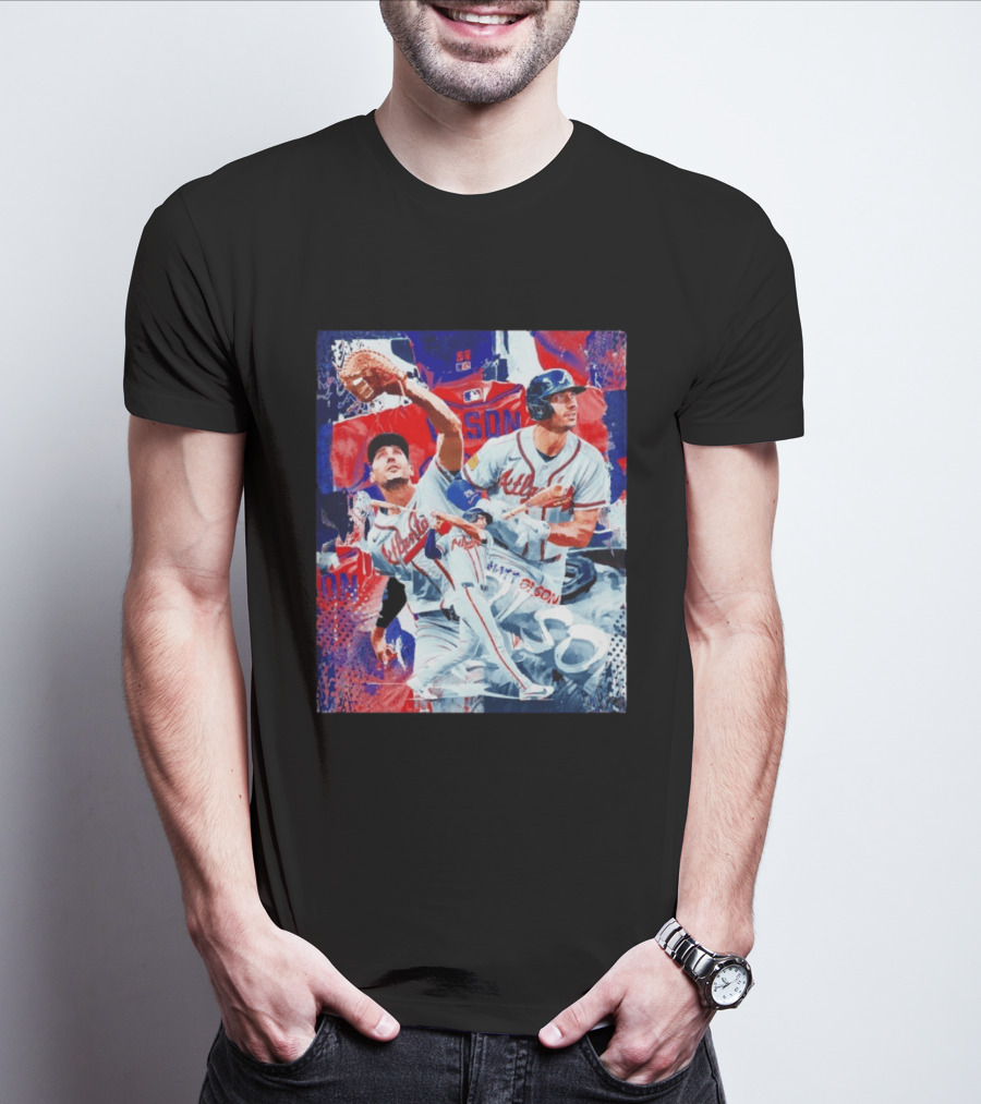 Matt Olson Atlanta Braves Baseball Action Collage T-Shirt