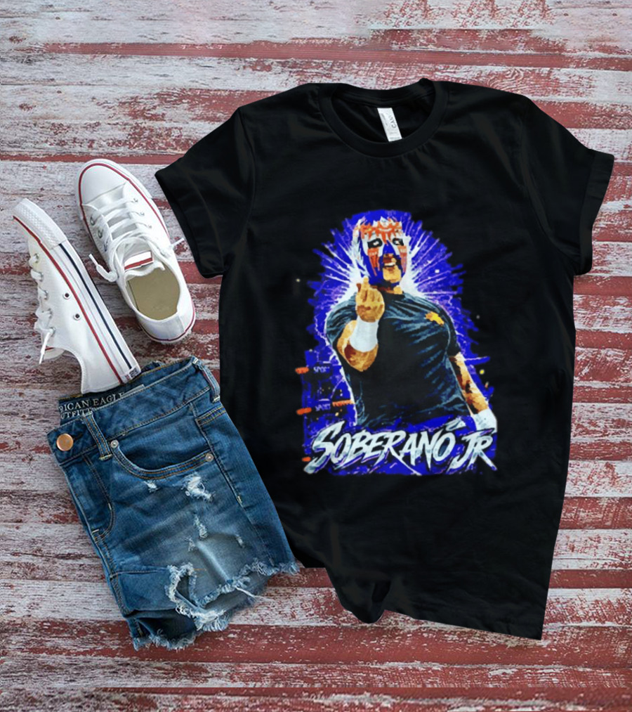 Soberano Jr Mexican Luchador Mask And Pose T-Shirt