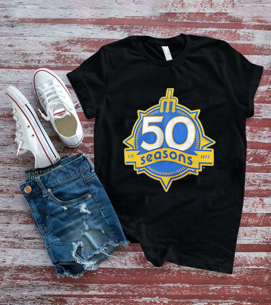 Seattle Mariners 50 Seasons Est. 1977 Baseball Anniversary T-Shirt