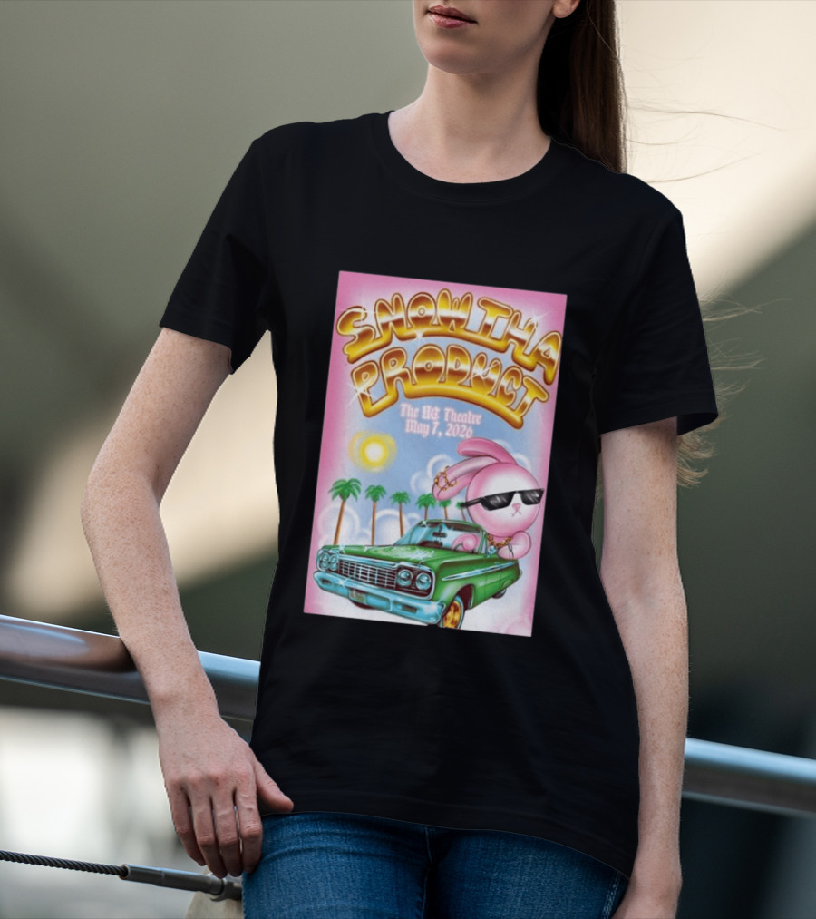 SNOW THA PRODUCT UC Theatre May 7 2026 Pink Bunny Sunglasses Lowrider Palms T-Shirt