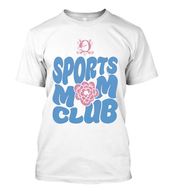 Anaheim Ducks Sports Mom Club Floral Lettering T-Shirt
