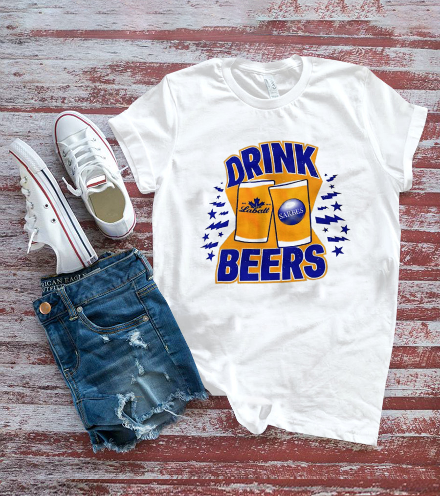 Buffalo Sabres Labatt Drink Beers Electric Stars T-Shirt
