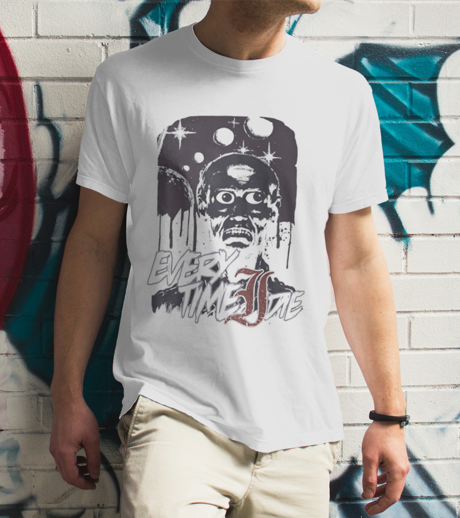 Every Time I Die Zombie Skull Dripping Paint Horror T-Shirt