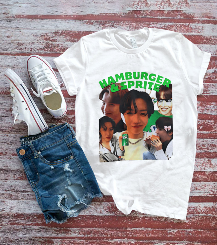 J Hope BTS Hamburger & Sprite Collage T-Shirt