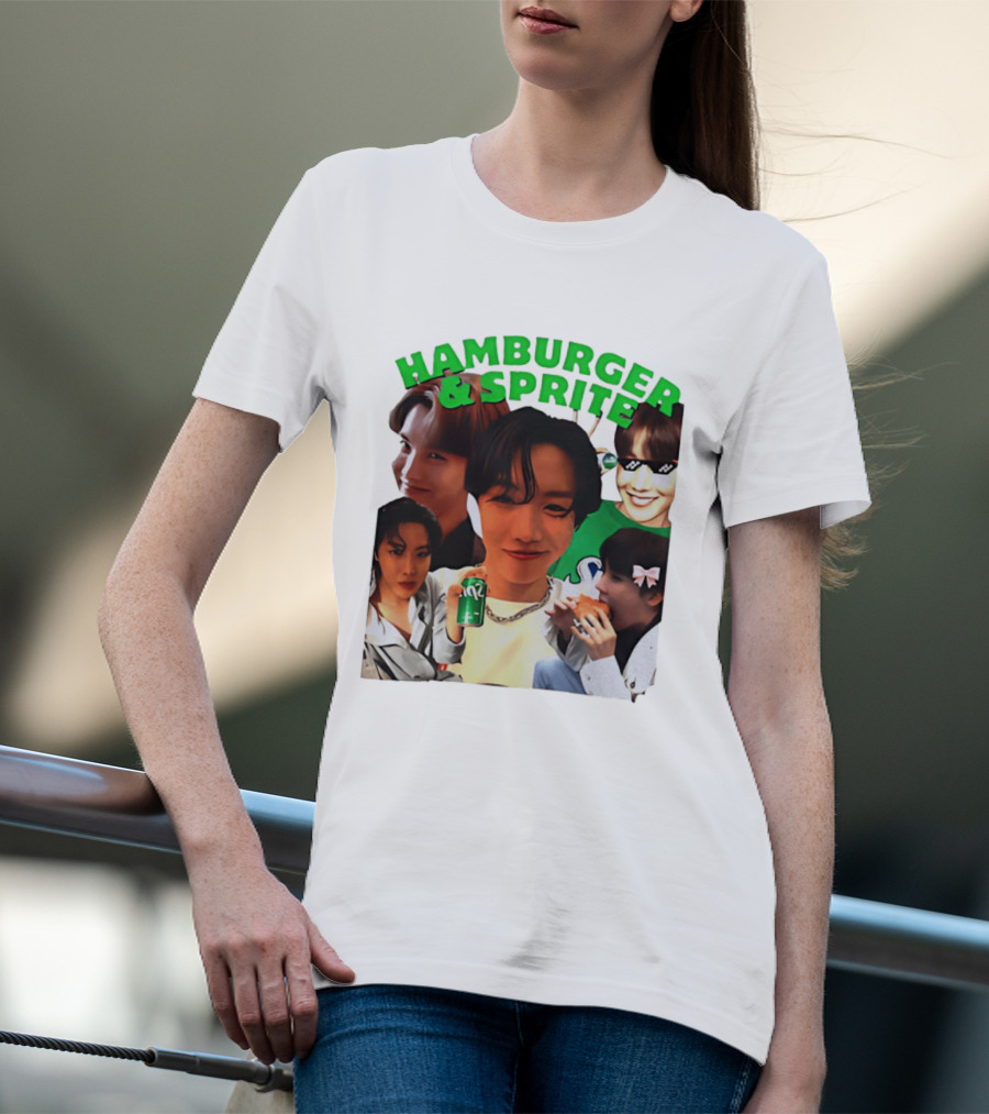 J Hope BTS Hamburger & Sprite Collage T-Shirt