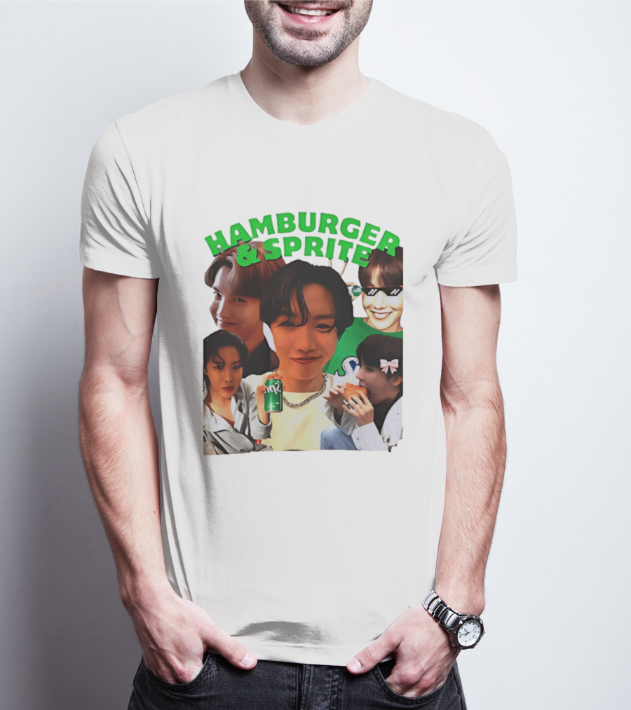 J Hope BTS Hamburger & Sprite Collage T-Shirt