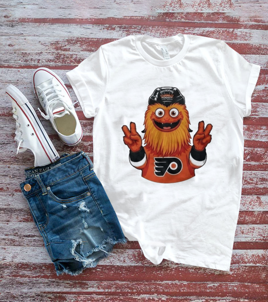 Philadelphia Flyers Gritty Peace Victory Hockey Fan Favorite T-Shirt