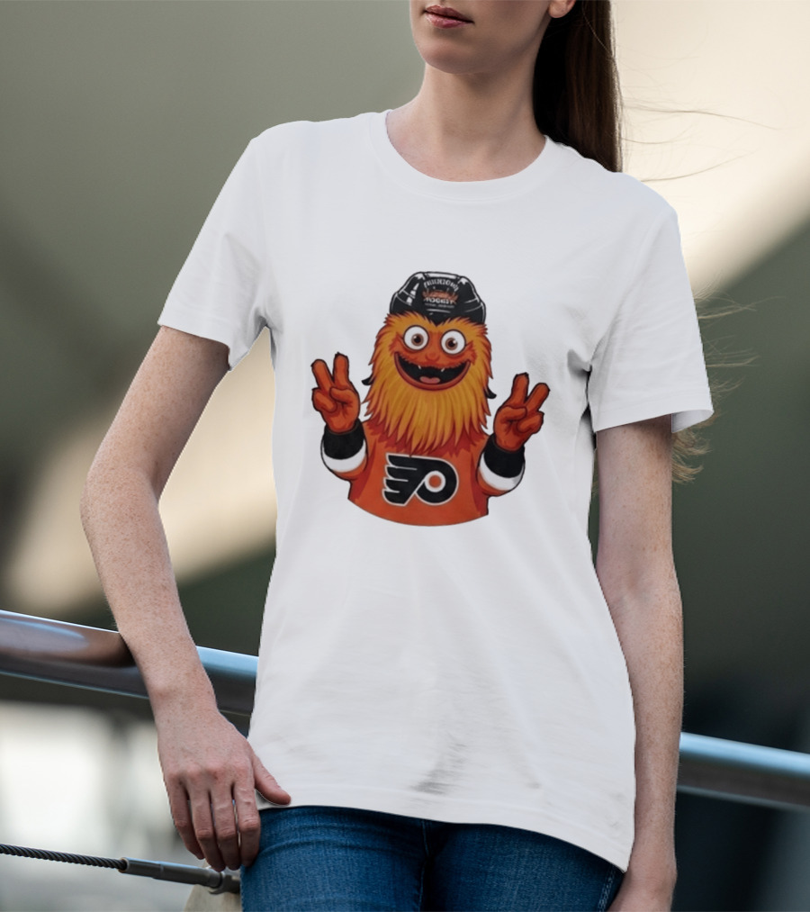Philadelphia Flyers Gritty Peace Victory Hockey Fan Favorite T-Shirt