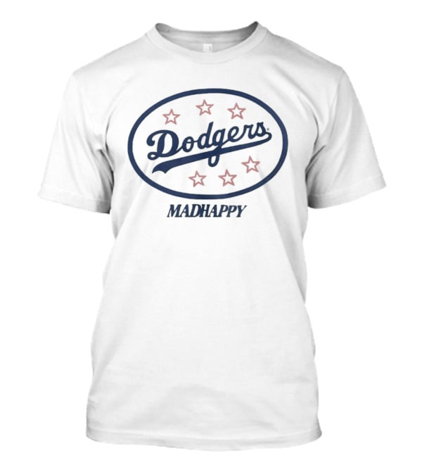 Los Angeles Dodgers Madhappy Oval Heavyweight Fleece Dodgers Stars T-Shirt