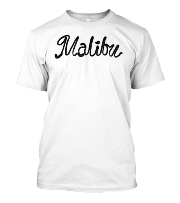 Malibu Cursive Script Text With Heart T-Shirt