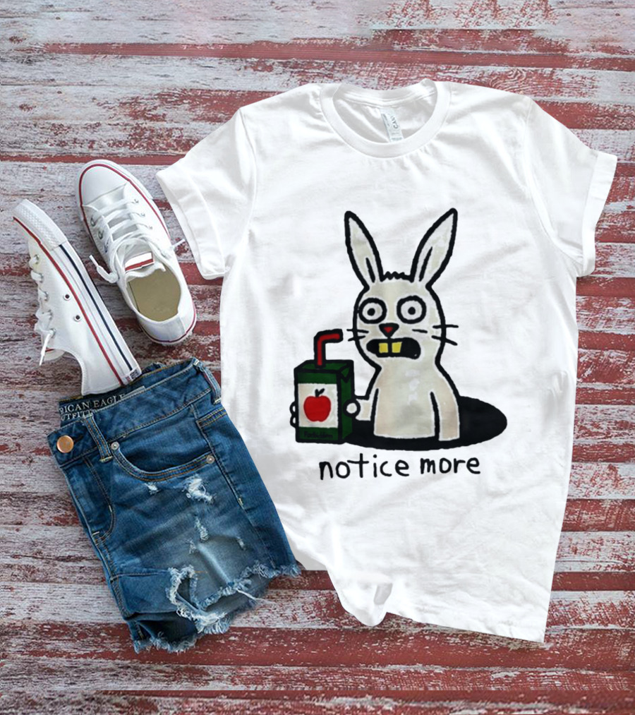 Notice Forbidden Apple Juice Box Bunny T-Shirt