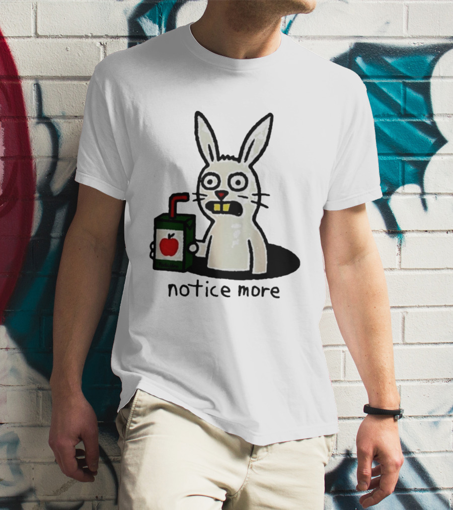 Notice Forbidden Apple Juice Box Bunny T-Shirt